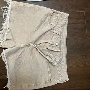 Old Navy Tan Jean Shorts Relaxed Fit Frayed Hem